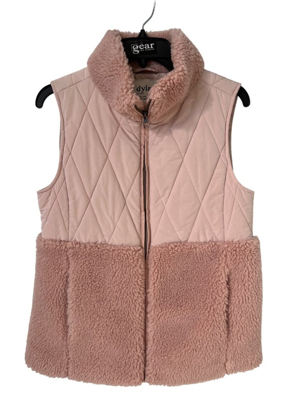 Dylan Vest Size Small Los Angeles Faux Fur Quilted Rose Pink Warm Outdoor Winter